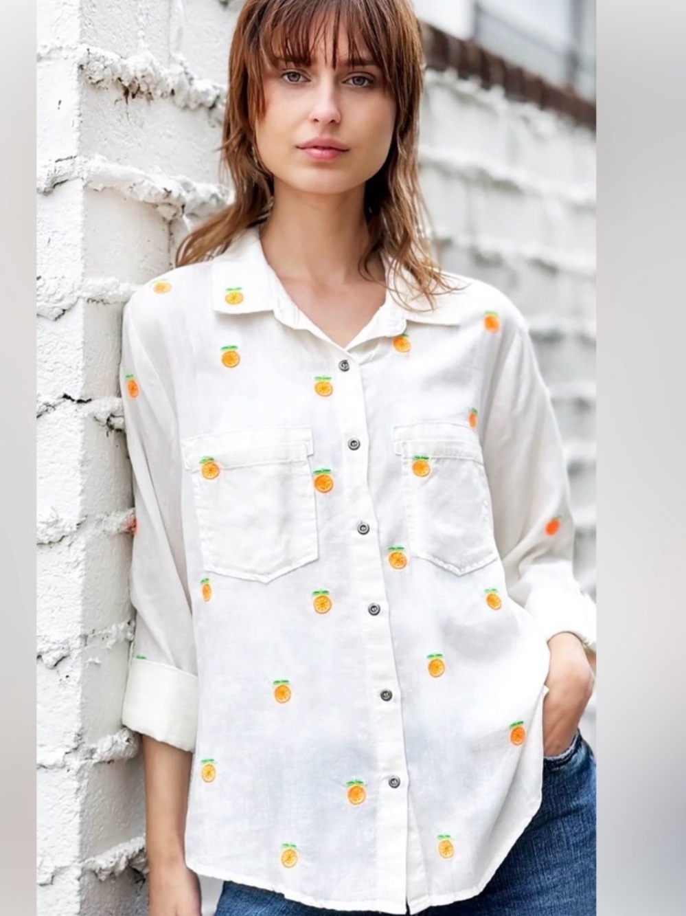 Billy T Sun-kissed Embroidered Shirt NWT 98.00